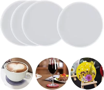 Round Resin Coaster Mold for Resin Casting, Epoxy Molds for Casting with Resin, Concrete, Cement and Polymer Clay