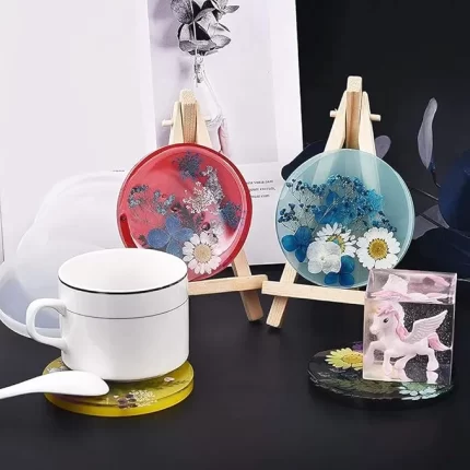 Round Resin Coaster Mold for Resin Casting, Epoxy Molds for Casting with Resin, Concrete, Cement and Polymer Clay - Image 4