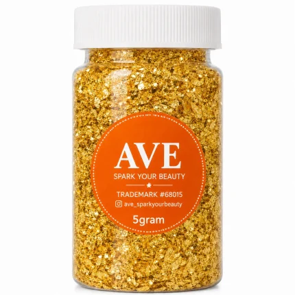 Gold Leaf Foil Flakes 5grams - Metallic Craft Foil for Resin Art, Alcohol Ink & DIY Projects - AVE Spark Your Beauty